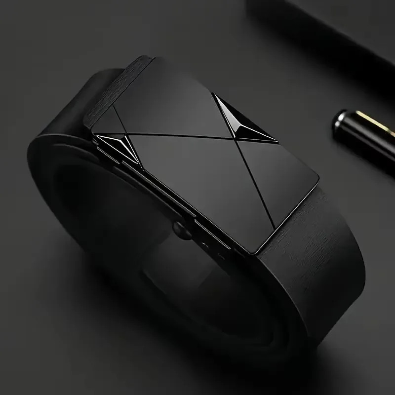 Cinturón con hebilla automática de moda para hombre con traje de negocios para hombre pantalones cinturón alto