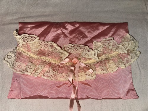 Vintage Victoria's Secret Satin Taffeta Lingerie Bag And Gold Label Tap