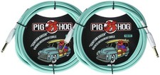 2 Pack Pig Hog Instrument Cable 10 ft. Seafoam Green, PCH10SG-2