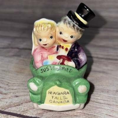 Vtg Just Married Salt Pepper Shakers Niagara Falls Canada Enterprise Exclusive