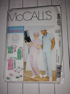 Scrubs Tops, Pants, Lab Coat, Dress, Hats Sewing Pattern (XL-XXL) McCalls 6107