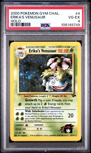 2000 POKEMON GYM CHALLENGE ERIKA'S VENUSAUR HOLO PSA 4 VG-EX #4 WOTC VINTAGE