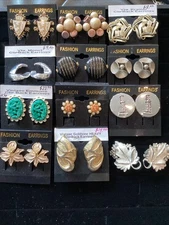 Lot Vintage Jewelry Earrings signed Monet Kramer Emmons Sarah Coventry Lot 40