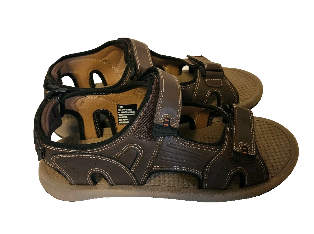 Khombu Comfort River Sandals Adjustable Strap Brown Men's