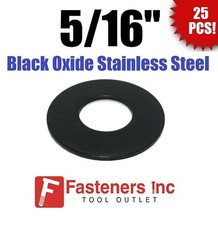  Qty 25 5/16" Black Oxide Stainless Steel Flat Washer