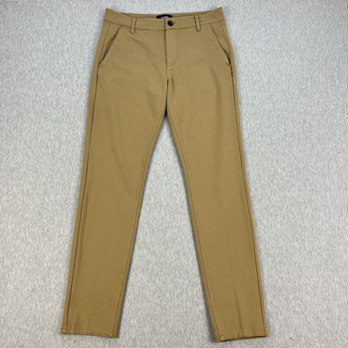 Paige Stafford Straight Leg Trouser Mens 31x31 Beige Golden Elm Stretch Knit