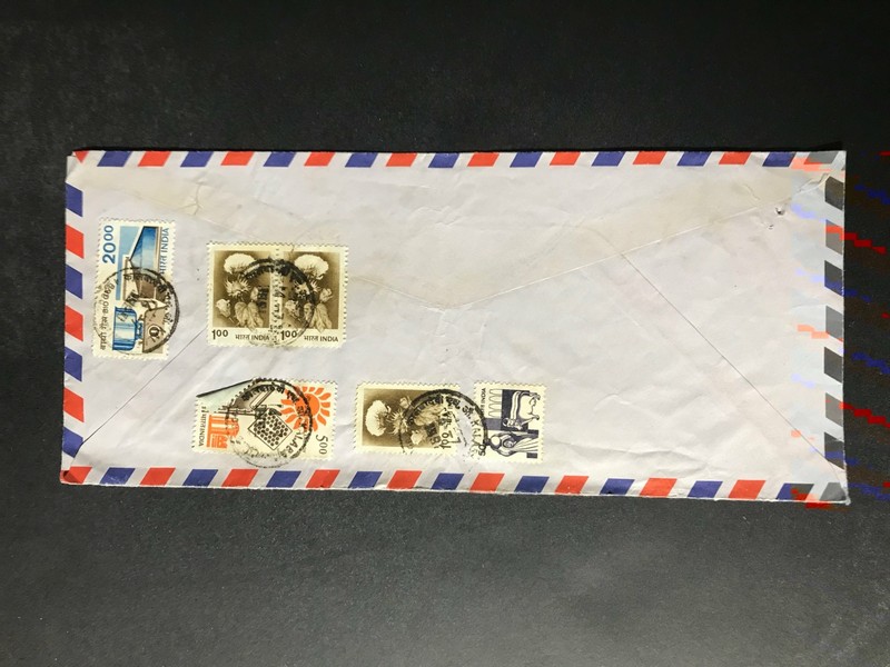 India Registered Cover to Finland City Cancel 1980s-1990s Cover #2303
