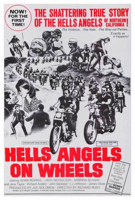 HELL'S ANGELS ON WHEELS Movie POSTER 27x40 Jack Nicholson Adam