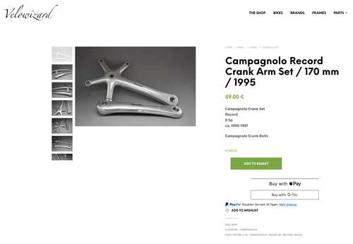 Campagnolo Record Crank Arm Set Bolts / 170 mm / 1995 / BCD 135 / super c chorus - Picture 7 of 14