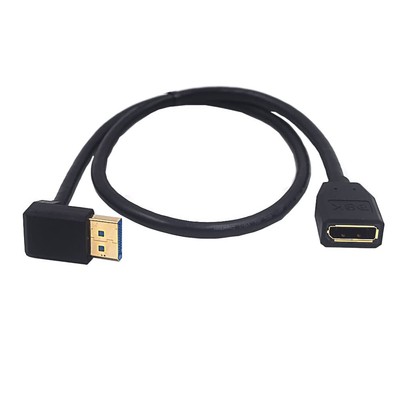 2ft DisplayPort 8K Extension Cable 90 Degree Up Angle DisplayPort Male to Dis...