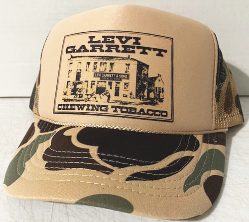 De colección Levi Garrett Trucker Sombrero Verano Camuflaje Masticar Tabaco SnapBack Sombrero de Caza