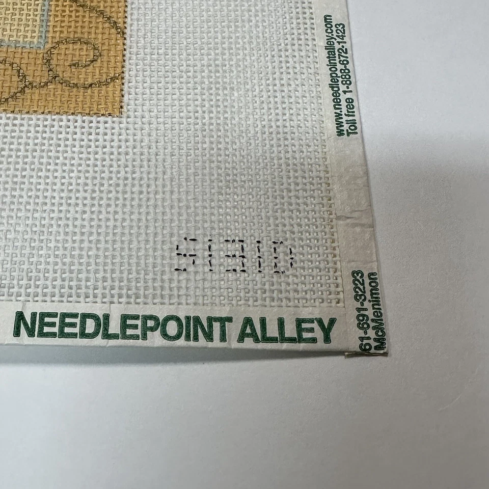 Green Dragonfly with Yellow Border Handpainted Needlepoint Canvas JP Designs - Image 4 of 4