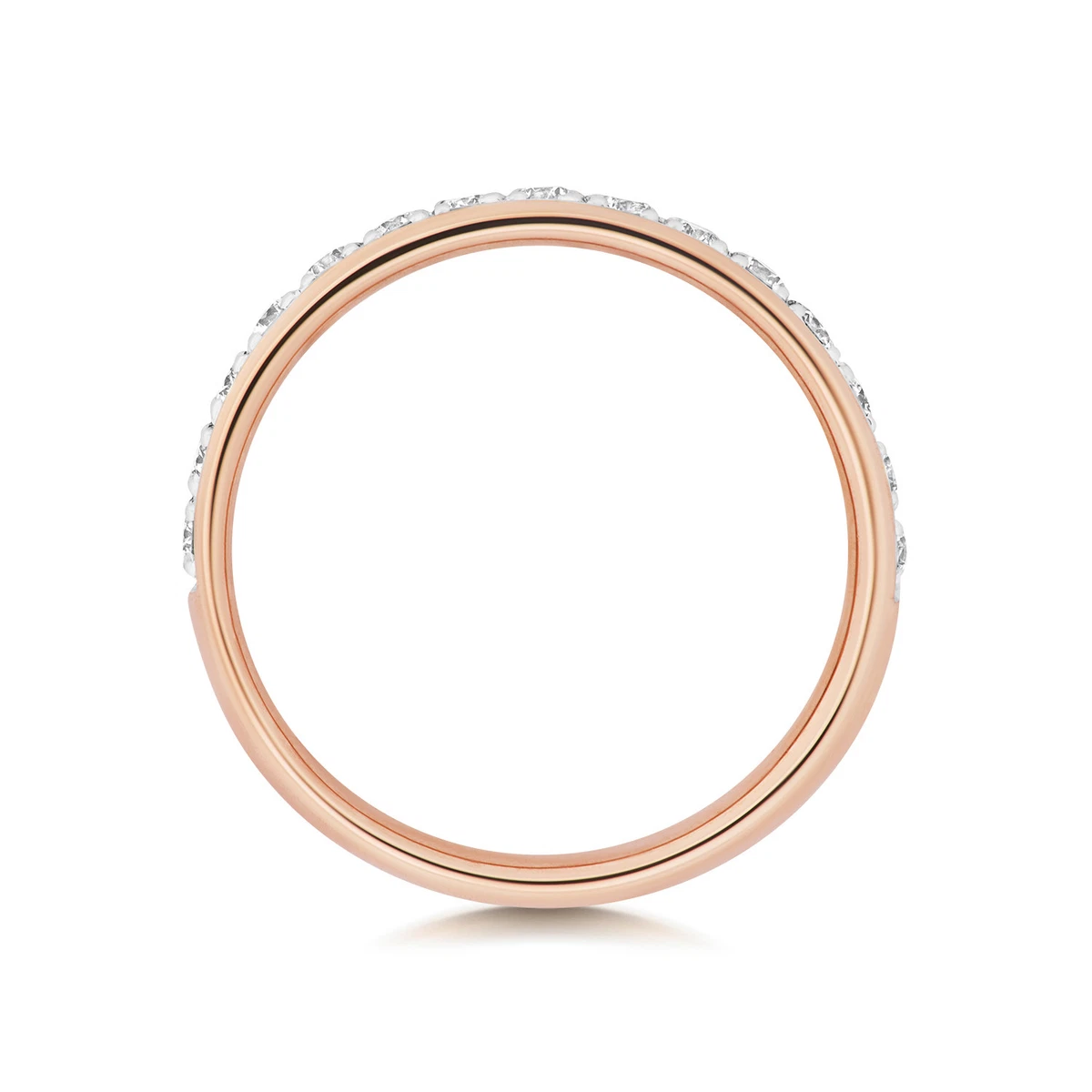 Anillo De Eternidad A La Mitad De Diamantes Para Dama De Oro Rosa De 9 Quilates