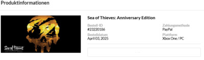 Sea of Thieves Anniversary Edition [Xbox One/PC] Code | Game |