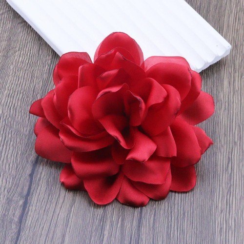 French Satin Camellia Flower Brooch 12cm All-match Dress Accessory - Picture 18 of 18