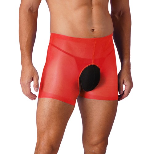 Herren Boxershorts durchsichtig Nylon Schritt offen Höschen Unterwäsche Nachtwäsche - Bild 47 von 114