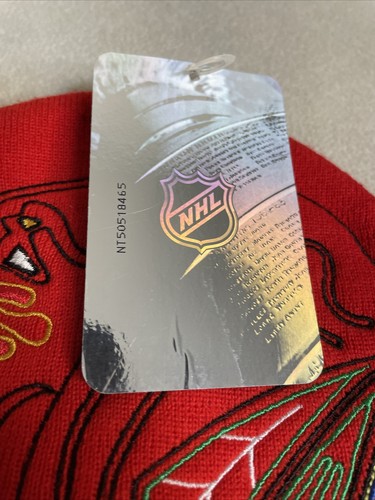Chicago Blackhawks Reebok Beanie großes Logo NHL rot nie getragen mit Etikett Face Off - Bild 4 von 8