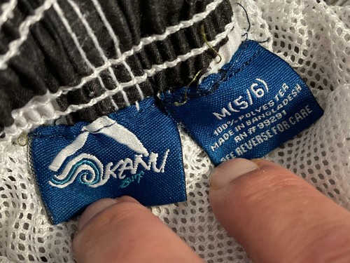 Kanu Boys Swim Trunks Size M(5/6) Black White Turquoise - Picture 4 of 5