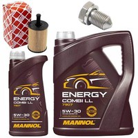 MotoröL Filter Set Mannol 5W-30 6 Liter + Schraube FüR Skoda Vw Transporter V