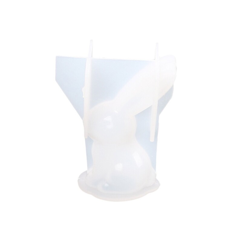 Bunnies Statue Silicones Molds for Epoxy Resins Making Gypsum Decoration