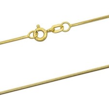 9ct Yellow Gold Snake Chain 16"/ 40cm  18"/45cm Gold Necklace SOLID GOLD SNAKE