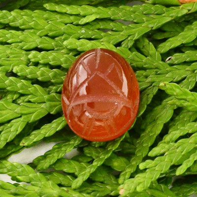 Unique Rare Egyptian Scarab/Beetle Amulet Intaglio Carnelian Gemstone