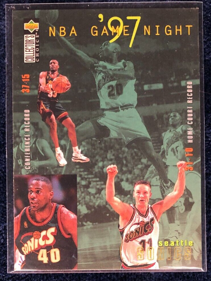 Majestic - NBA★希少★XL NBA ソニックス★Seattle　Supersonics Vintage RARE Jeff Hamalton NBA Seattle Super Sonics Leather