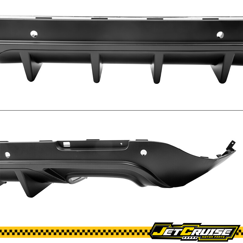 Fits 15-23 Dodge Challenger V3 Style Rear Bumper Lip Diffuser Matte Black PP