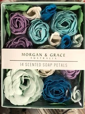 SCENTED SOAP PETALS~14~Individual~MORGAN & GRACE~Australia~Turquoise+Purple+Blue