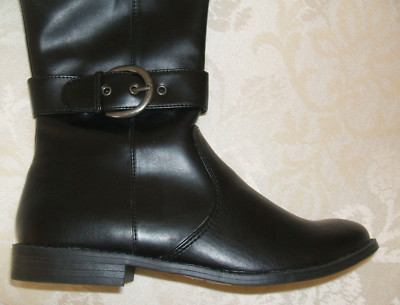 BN RRP £35 BRANTANO ORCHARD SIZE 3 4 BLACK FAUX LEATHER FLAT BIKER RIDING  BOOTS | eBay