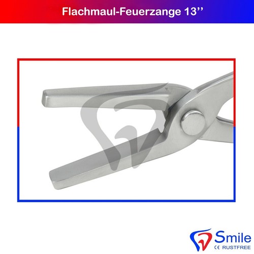 Pferde Feuerzange Hufschmied Schmiedezange Flachmaulzange 13 zol Edelstahl - Picture 2 of 3