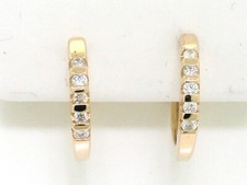 Brillant Creolen 585 Gelbgold 14Kt Gold 10 Brillanten total 0,20ct Top Wesselton