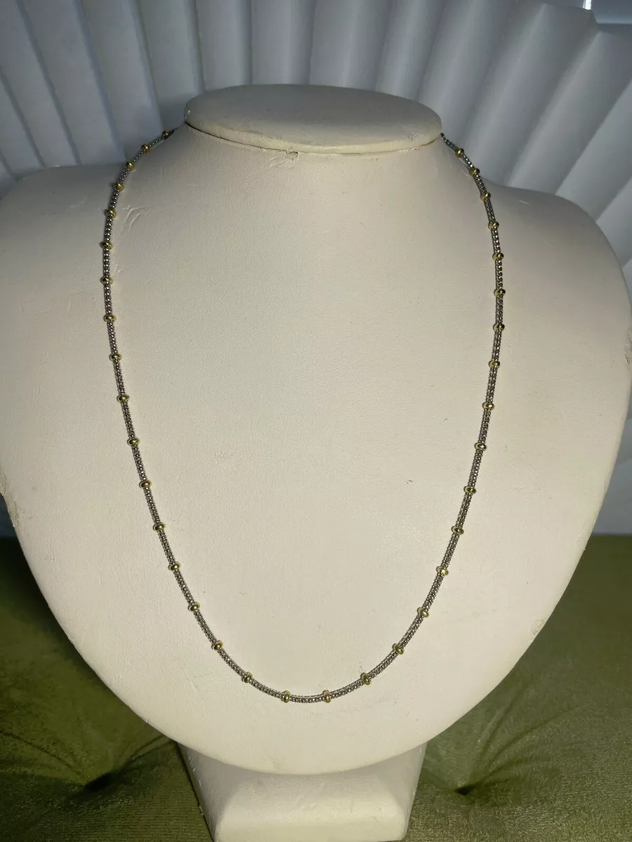 TWO TONE 14K SOLID GOLD CHAIN NECKLACE eBay