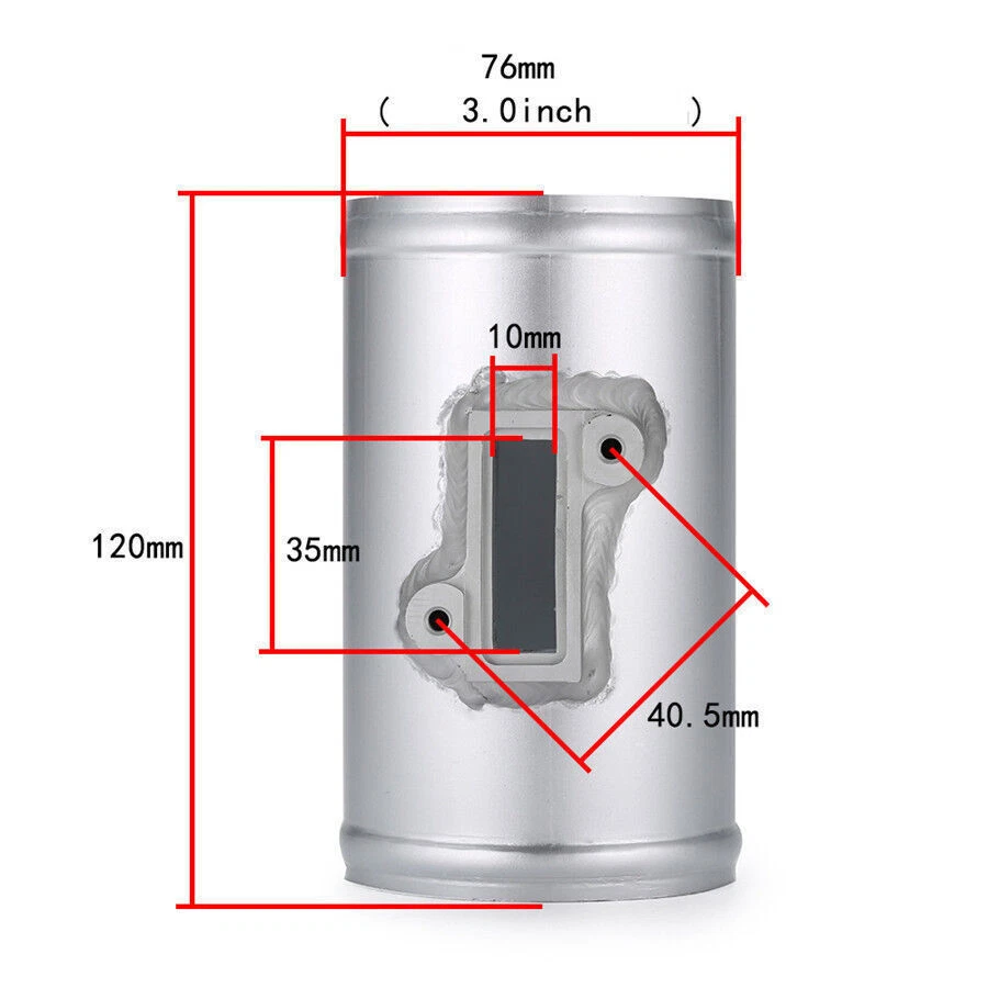 Adaptador conector sensor de flujo de admisión de aire para automóvil Nissan Honda Civic Ford 76 mm Foto 3 de 4