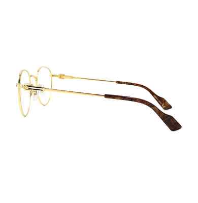 GUCCI 1222 Gold Brown Web Stripe Unisex Eyeglass 48mm