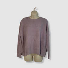 268 Eileen Fisher Women's Purple Cotton Crewneck Boucl Sweater Plus Size 1X