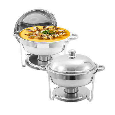Chafing Dish Buffet Set 6QT Round Food Warmer Stainless Steel Party Chafer Cater