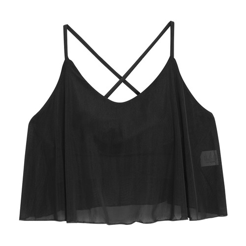 Womens Crop Top Yoga Tops Dancing Vests Pads Cross Back Slim Fit V-Neck Chest - Picture 18 of 69