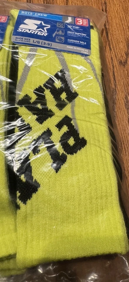 12 pares de zapatos calcetín Starter Dri Star para niños talla L (3-9) voltios negros JUGAR DURO Foto 2 de 4