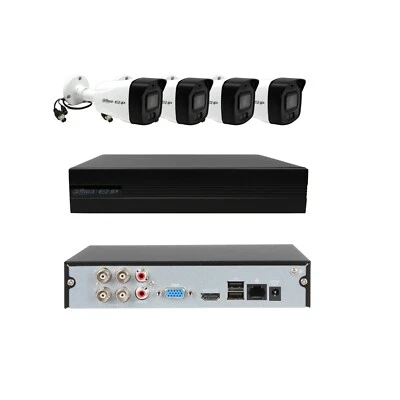 KIT Videosorveglianza Dahua Xvr 4 Canali con 4 Telecamere 2 MPX Full HD