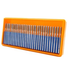 30Pcs Cylindrical Ball Nose 1.5-3.5mm Diamond Grinding Head Engraving Bits Burrs