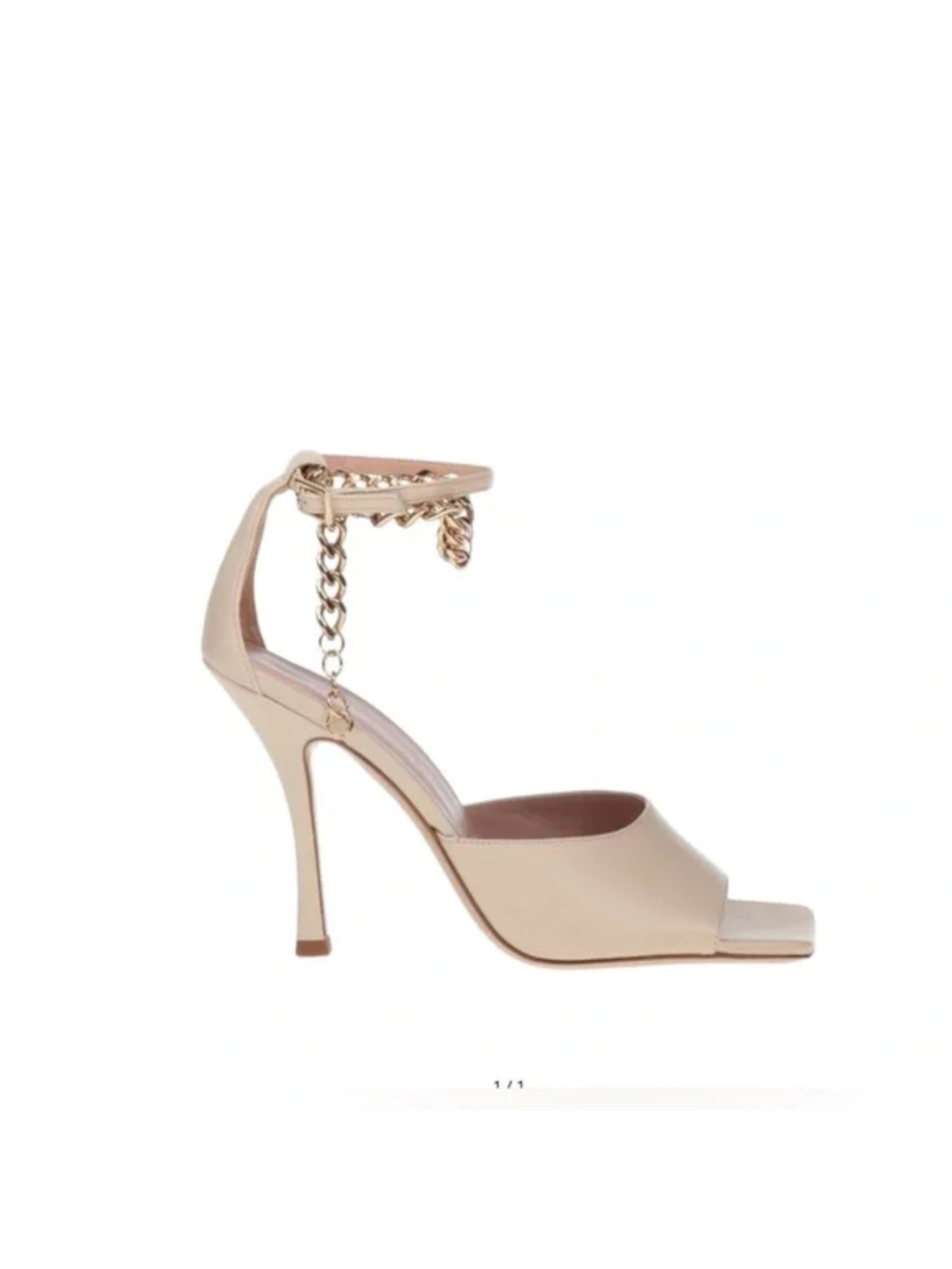 ILIO SMERALDO Женские Бежевые Кожаные Сандалии На Каблуке С Цепочкой Cher Toe Stiletto 36 31790₽