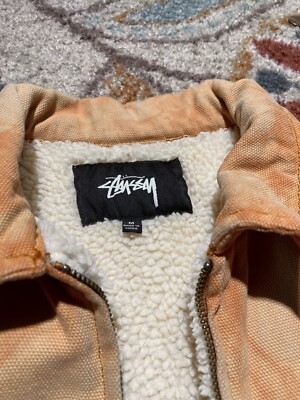 Stussy Shearling Dyed Trucker Jacket 'Brown' | eBay