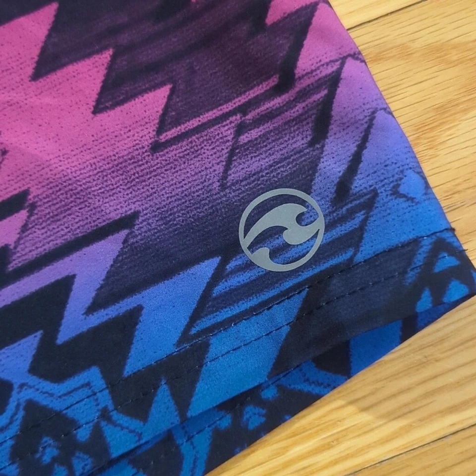 Bañador Ocean Current Board Shorts Talla 28 Azul Púrpura Negro Patrón Foto 3 de 4