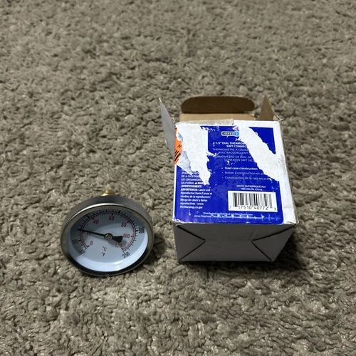 Jones Stephens 2 1/2" Dial Thermometer - 3/4" Sweat Connection 30-250 Degree - Picture 1 of 4