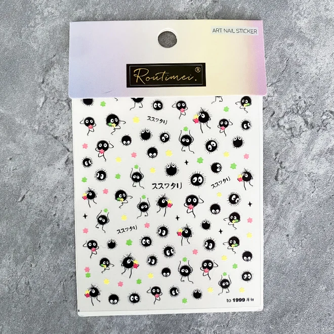 Pegatinas para arte en uñas de hollín negro 3D, decoraciones de uñas (TC-427) Foto 3 de 3