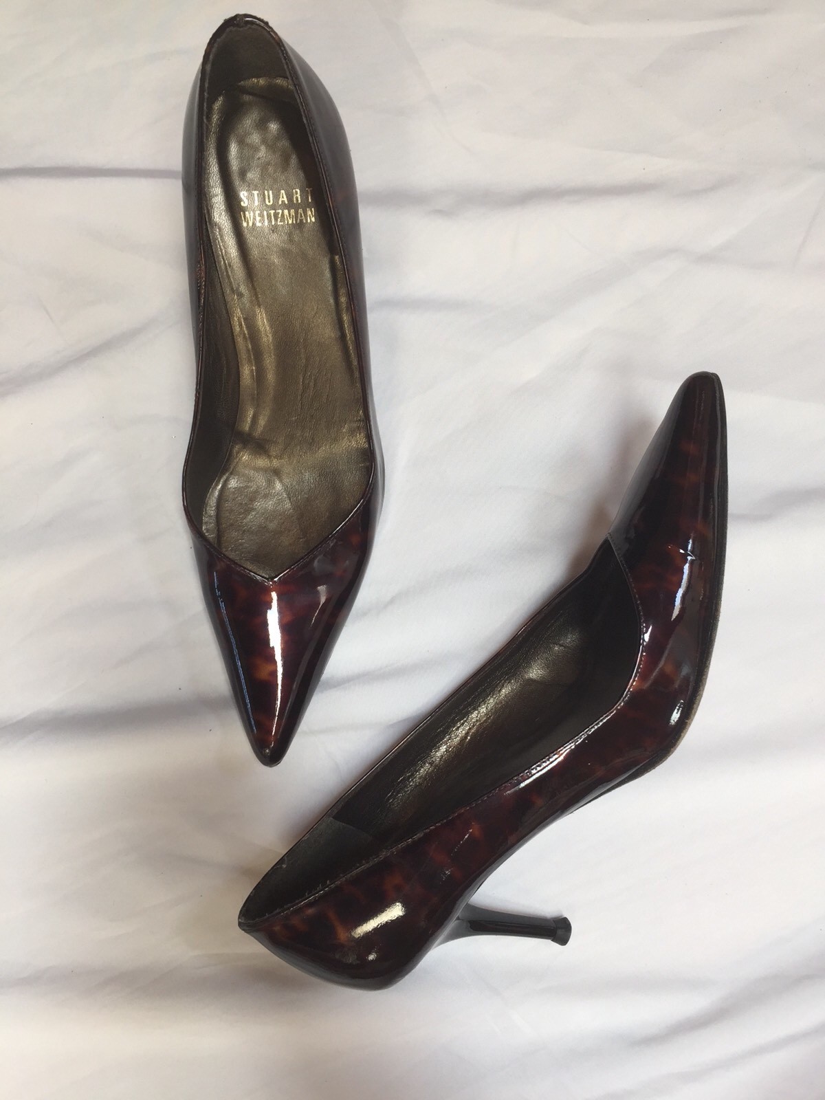 Stuart Weitzman Fever Pointed Patent Tortoise Print Marble ROT Pumps Größe 5.5 Stuart Weitzman Fever Pointed Patent Tortoise Print Marble ROT Pumps Größe 5.5