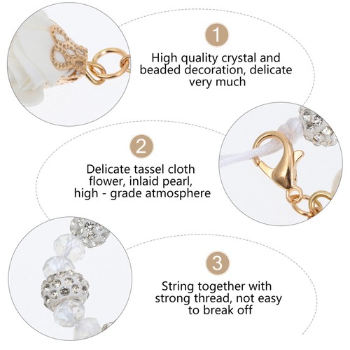 Crystal Phone Charm Wrist Strap Bracelet Flower Pendant Miss Delicate for - Zdjęcie 11 z 12