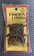 NOS NIP 1975 Goody 2-Kant Slip 8075 Vintage Hair Fashion Combs Brown Tortoise