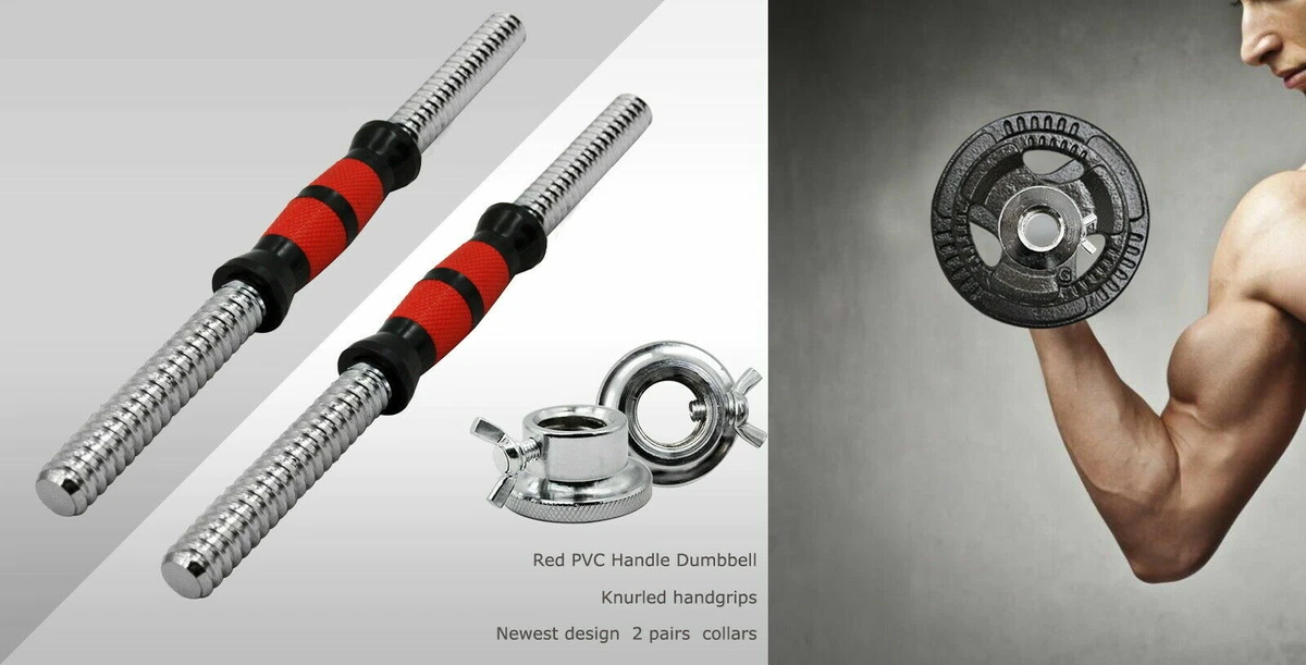 40cm PVC Handle Dumbell Bar - 1 Pair Stainless Dumbell Weight - 25mm Diameter